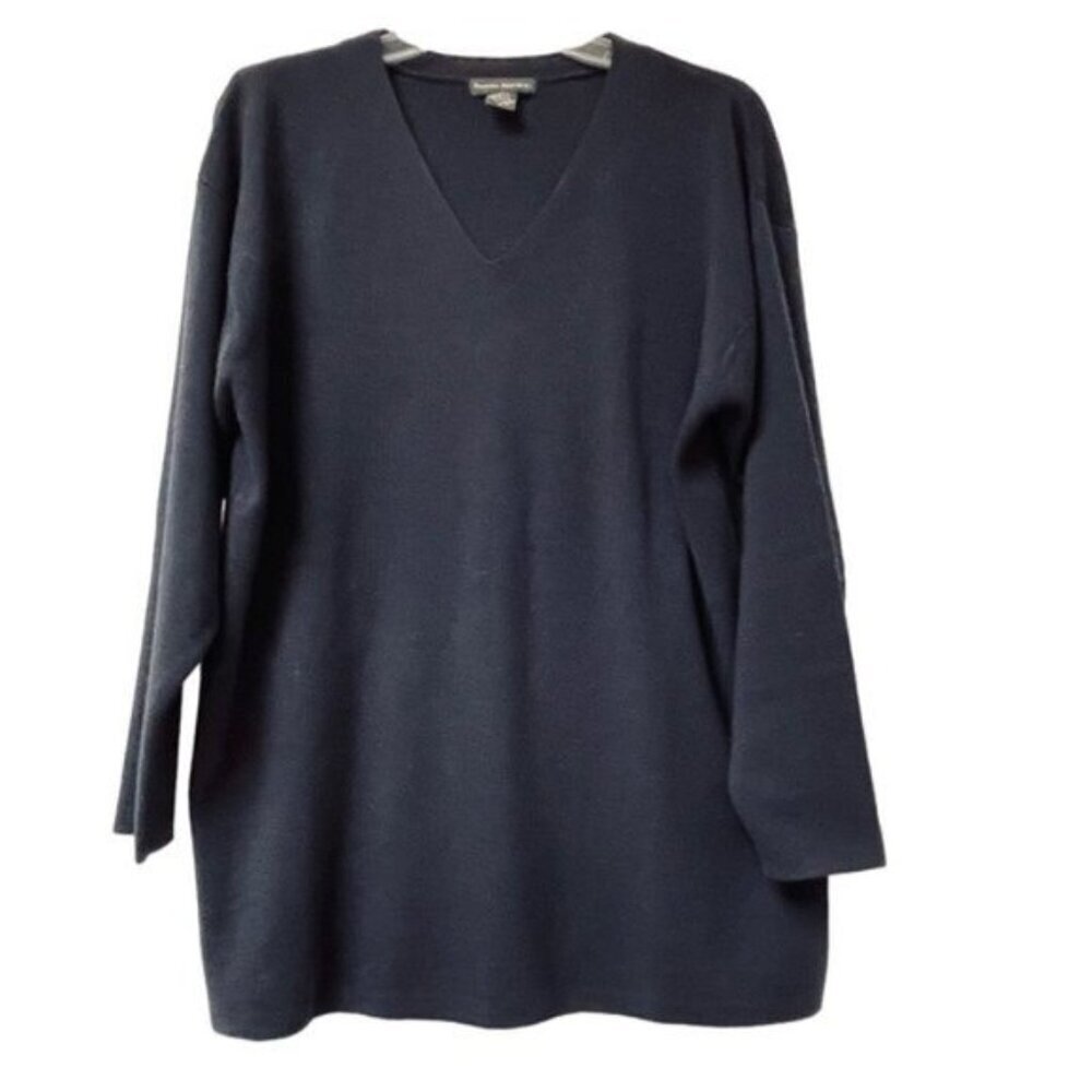 Banana Republic Sweater Womens Medium Oversized Black Knit Merino Wool Hongkong
